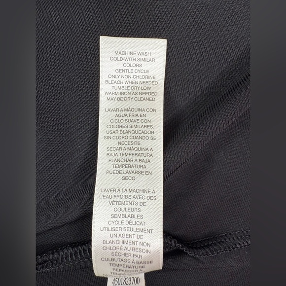 White House Black Market Black Short Sleeve Top Ruched Side Size XL - Picture 6 of 8